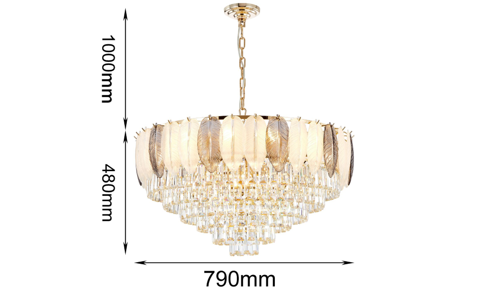 Люстры - изображение №4 "Подвесная люстра Dolor D790*H480/1480 18*E14*40W 2982-18P"  на www.Angstrem-mebel.ru