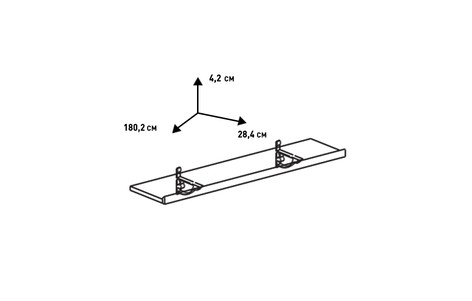Полки - изображение №8 "Полка навесная Адажио"  на www.Angstrem-mebel.ru