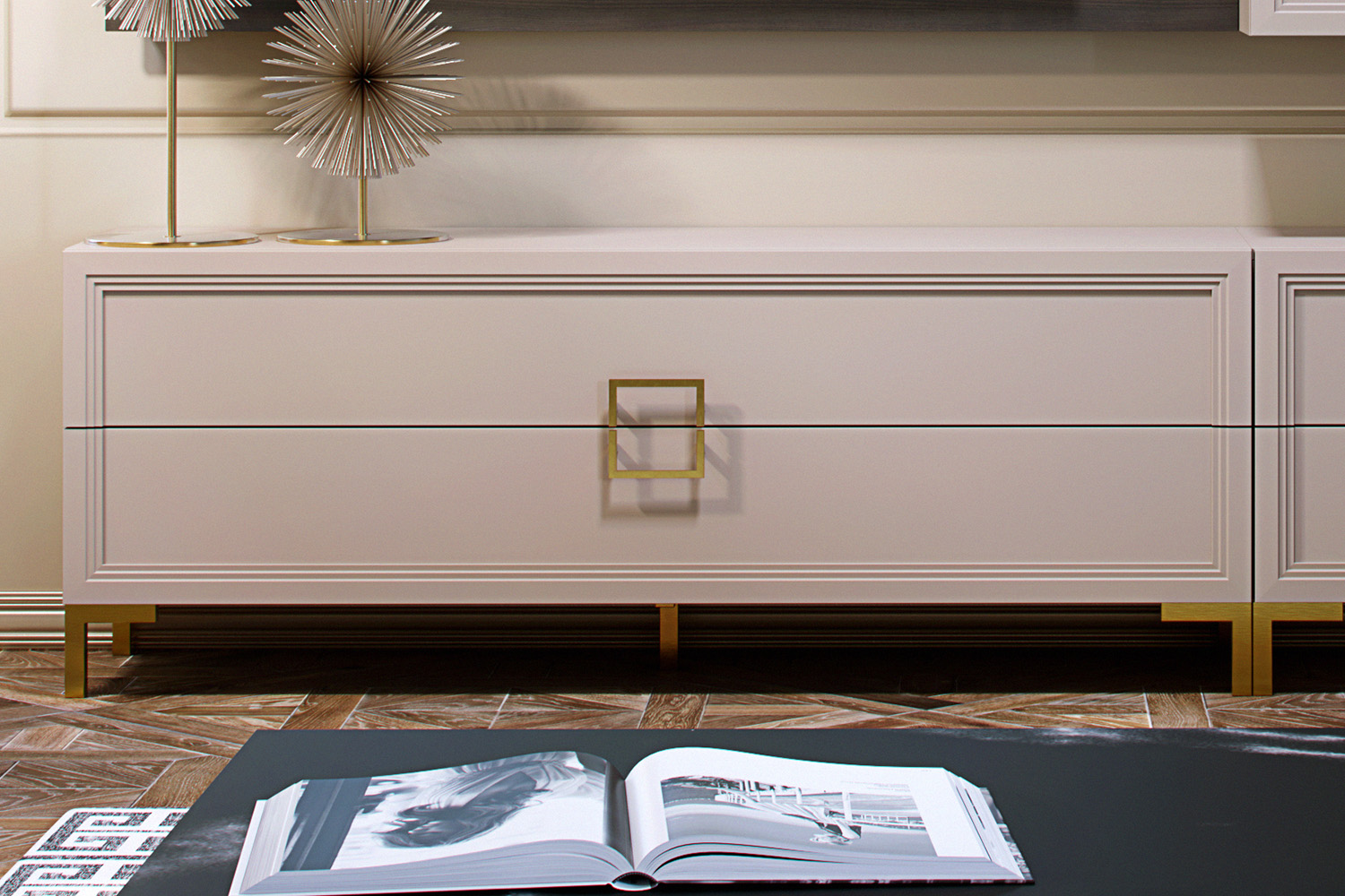 Тумбы под телевизор - изображение №4 "Тумба Дольче под телевизор с выдвижными ящиками"  на www.Angstrem-mebel.ru