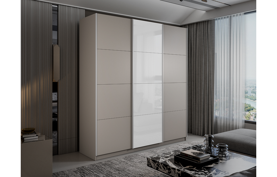 Шкафы-купе - изображение №3 "Шкаф-купе Lux 210х230х57 белый глянец/кашемир"  на www.Angstrem-mebel.ru