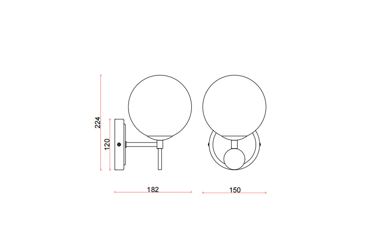Бра - изображение №7 "Настенный светильник  Absolute D180*W150*H225 1*E14*40W"  на www.Angstrem-mebel.ru