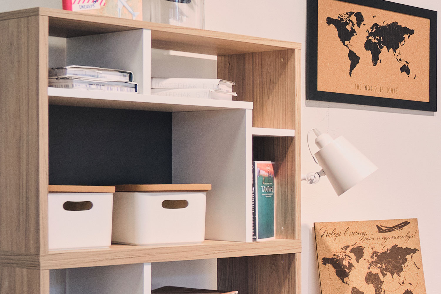 Стеллажи - изображение №6 "Стеллаж Анри с полками (левый)"  на www.Angstrem-mebel.ru