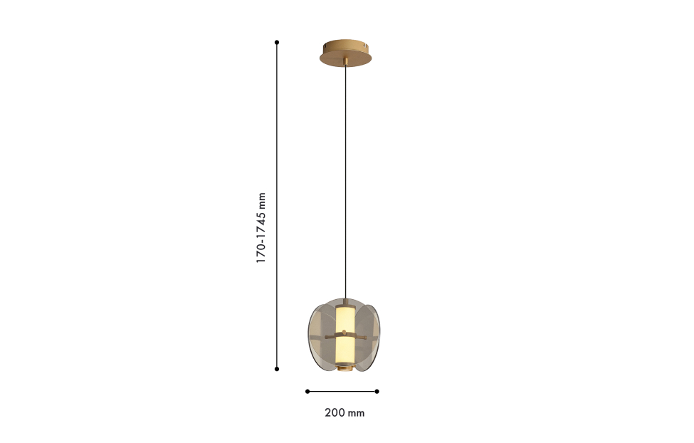 Подвесы - изображение №4 "Подвес Fada (дымчато-серый) D200*H210/1745 LED*7.2W"  на www.Angstrem-mebel.ru