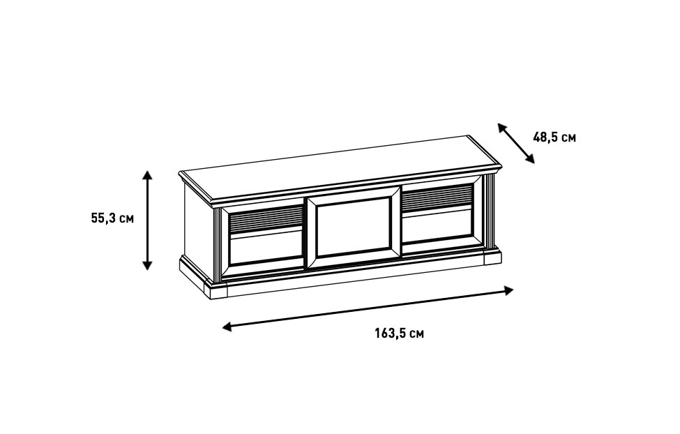 Тумбы под телевизор - изображение №4 "Тумба Изотта под телевизор с раздвижными дверцами"  на www.Angstrem-mebel.ru