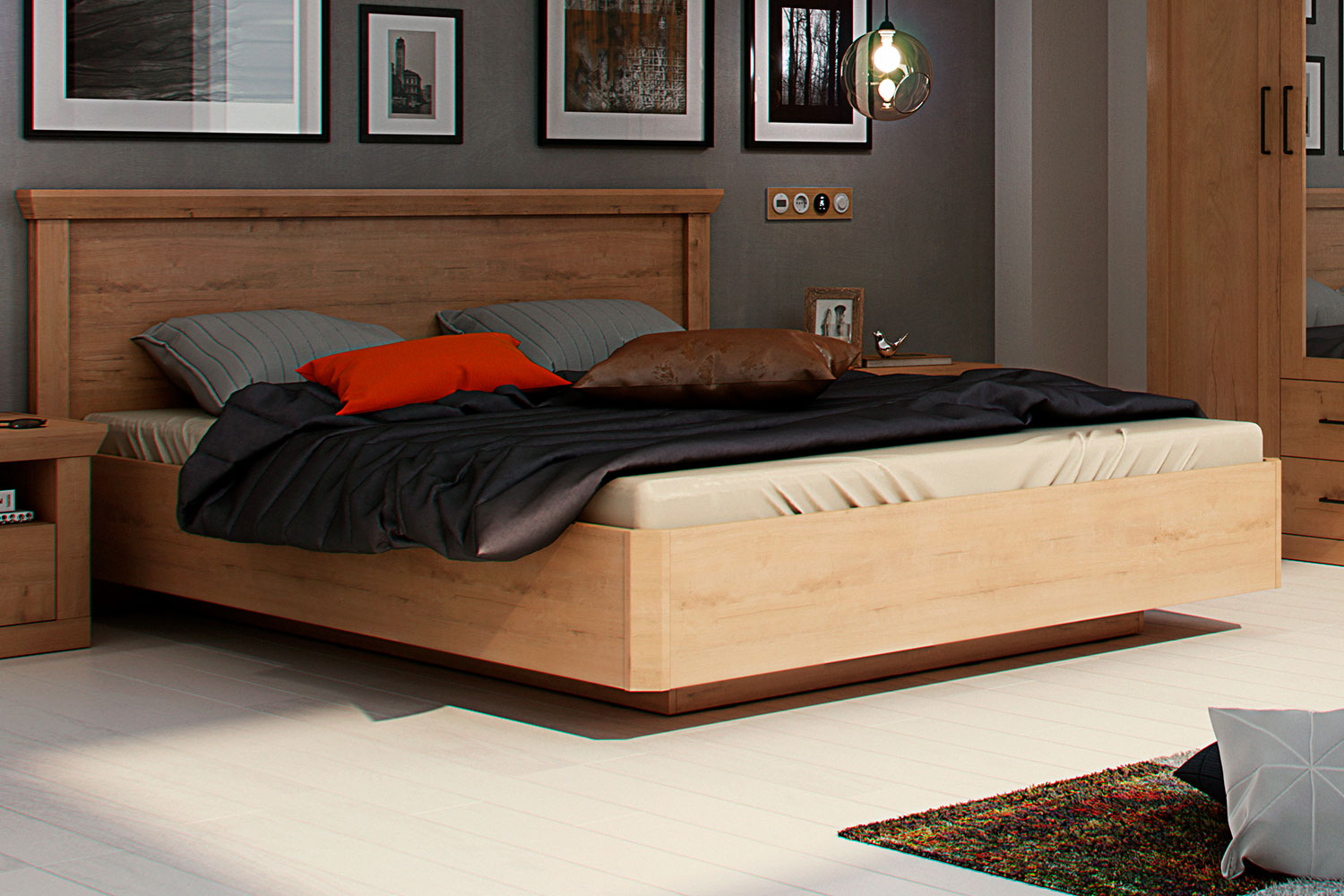 Двуспальные кровати - изображение №3 "Кровать Магнум 160 х 200 см, с подъемным механизмом"  на www.Angstrem-mebel.ru