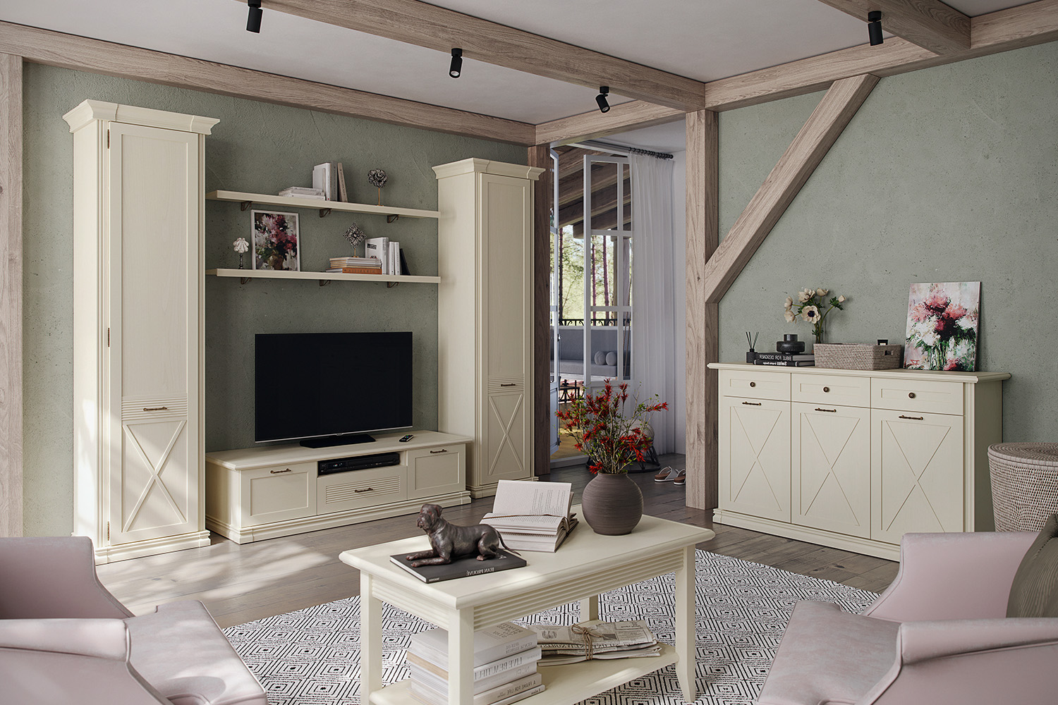 Шкафы-пеналы - изображение №5 "Шкаф Кантри (левый)"  на www.Angstrem-mebel.ru