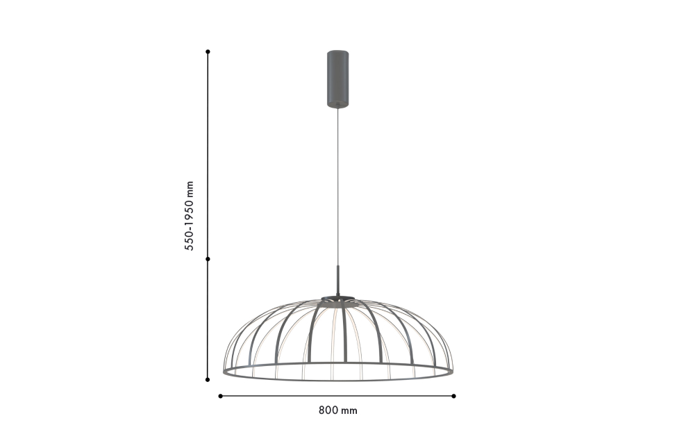 Люстры - изображение №3 "Подвесная люстра Vertex (серый) D800*H550/1950 LED*70W"  на www.Angstrem-mebel.ru