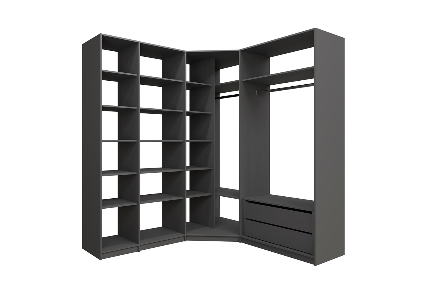 Гардеробные - изображение №3 "Угловая гардеробная система «Lux 9»"  на www.Angstrem-mebel.ru