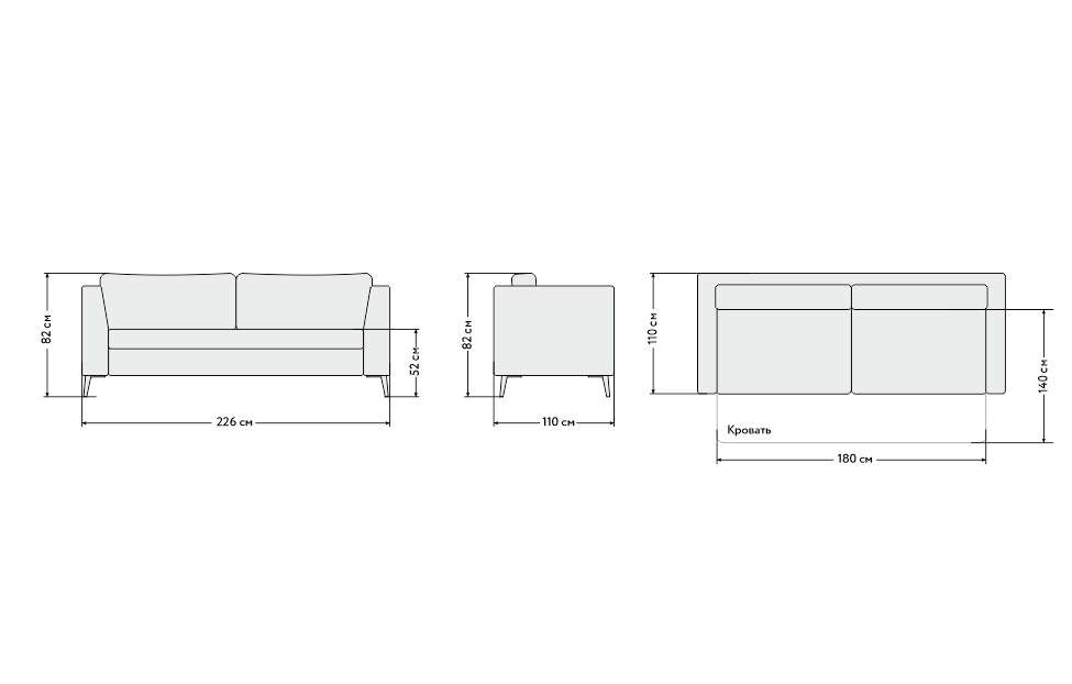 Диваны-кровати - изображение №4 "Диван Челси 3-местный, Д2"  на www.Angstrem-mebel.ru