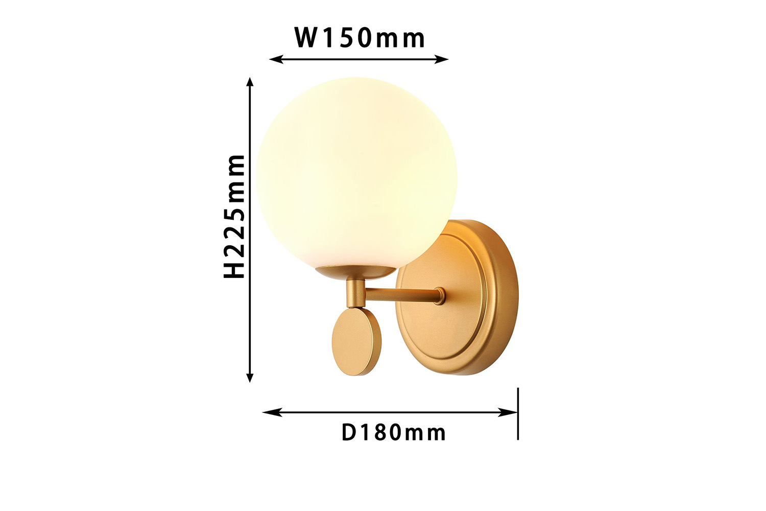 Бра - изображение №6 "Настенный светильник  Absolute D180*W150*H225 1*E14*40W"  на www.Angstrem-mebel.ru