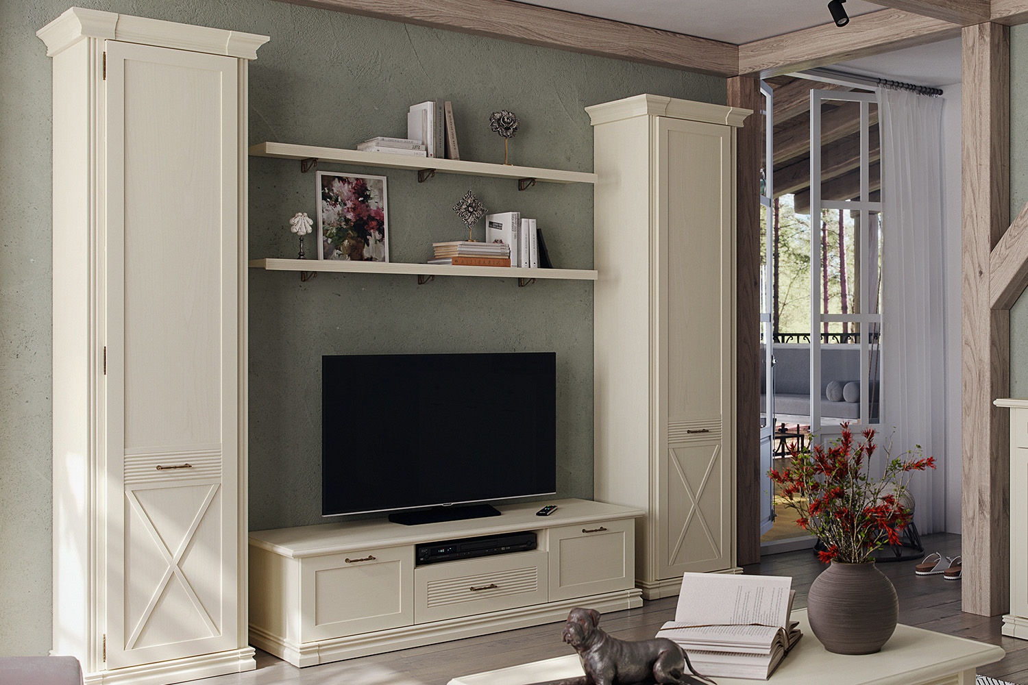 Шкафы-пеналы - изображение №4 "Шкаф Кантри (левый)"  на www.Angstrem-mebel.ru