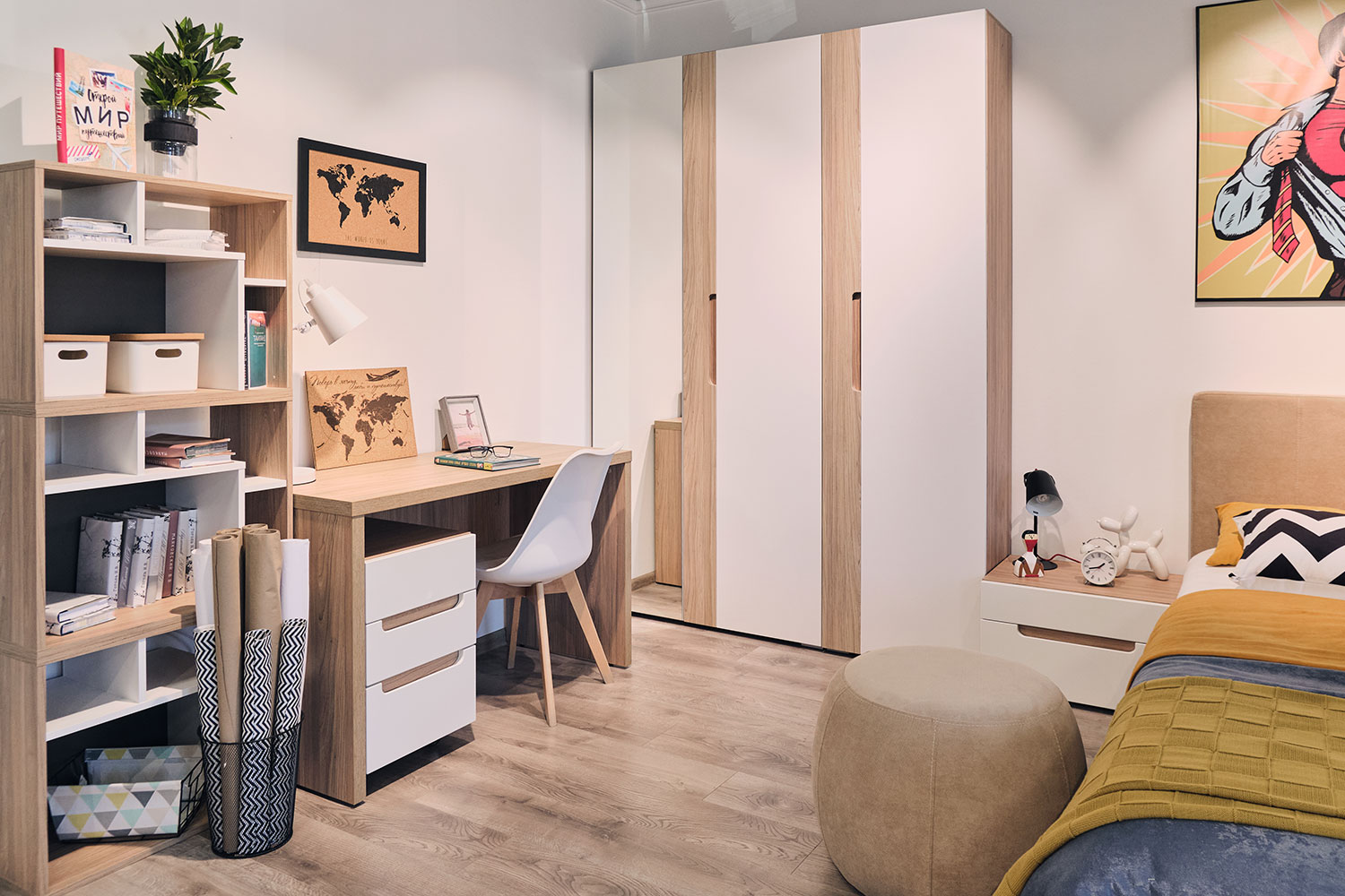 Стеллажи - изображение №7 "Стеллаж Анри с полками (левый)"  на www.Angstrem-mebel.ru