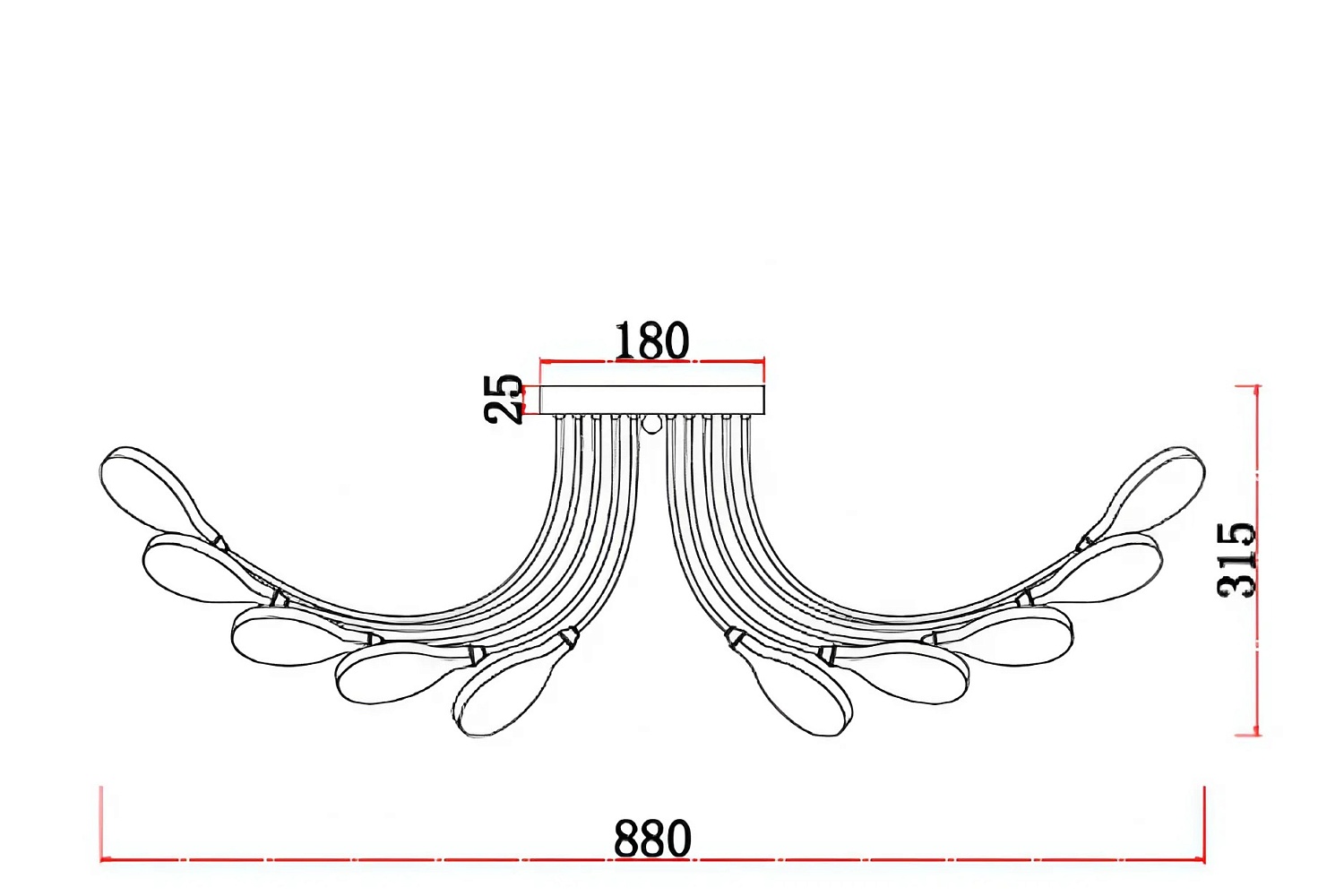 Люстры - изображение №7 "Потолочная люстра Skein (золото) D880*H320 28*G4LED*3W"  на www.Angstrem-mebel.ru