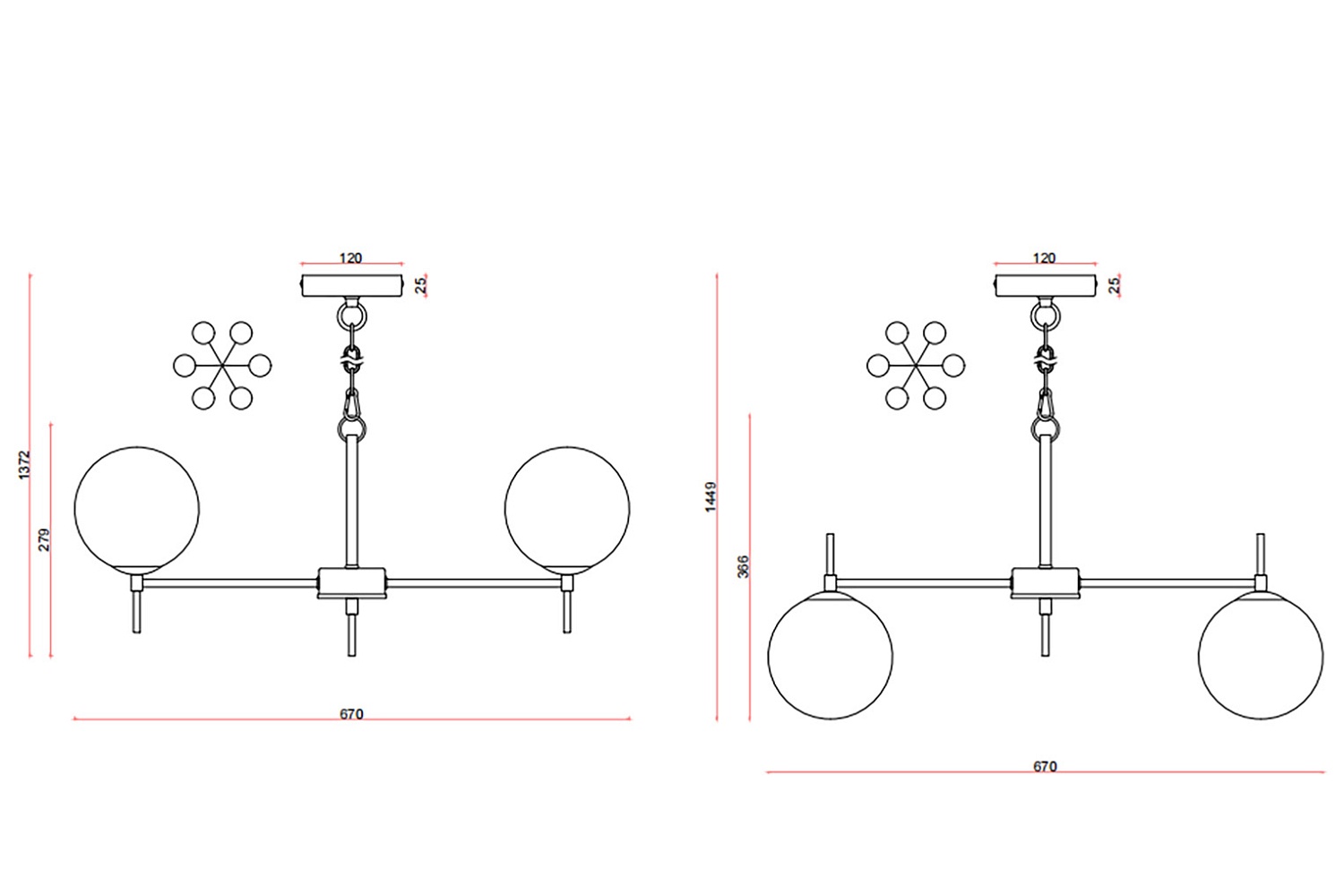 Освещение - изображение №10 "Подвесная люстра Absolute D670*H280/1450 6*E14*40W"  на www.Angstrem-mebel.ru